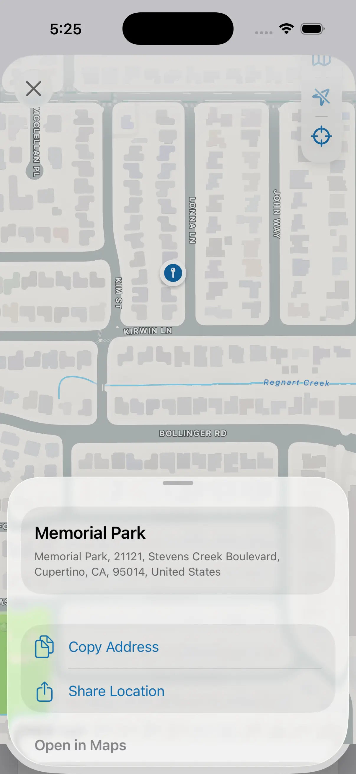 Map location preview screenshot